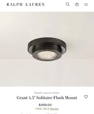 Ralph Lauren Signature 4.5” Visual Comfort Wall Maine Black  Light Fixture - Image 1 of 2