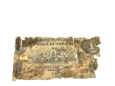 1857 - US, 1 Dollar, Merchants and Planters State Bank of GA, No S/N, No G (#53) - Image 1 of 2