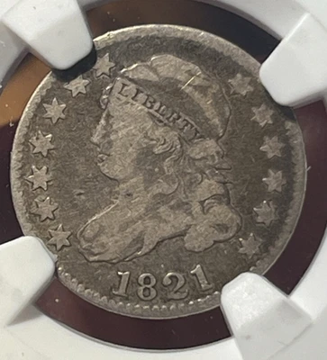 1821 Capped Bust Dime Fine 12 NGC Certified - Image 1 of 3