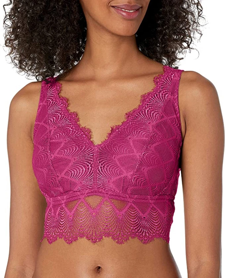 Nuevo con etiquetas Cosabella XS Capa Fucsia Allure Curvy Plunge Bralette DD-F Foto 1 de 4