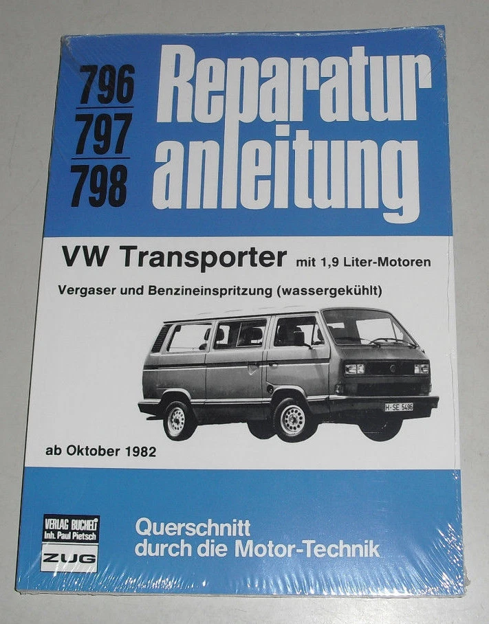 Manual De Reparación VW Bus / Transporter T3 Con Motor De 1,9 Litros, Desde 1982 - Imagen 1 de 1