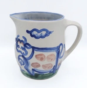 M A Hadley Pottery Stoneware Cow Pattern Milk Water Pitcher Signed The End 6” - Picture 1 of 14