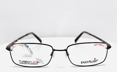 EASYTWIST 872 10 Brown Rectangle Full Rim Eyeglasses 53-17-140 B:32 - Image 1 of 4