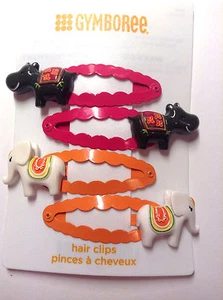 Gymboree Batik Summer Line Barrette/Clip NWT Black Hippo Snap Orange Elephant - Picture 1 of 4