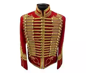 Chaqueta de Húsar Militar Napoleónico - Abrigo Uniforme Trenzado Dorado Túnica Hombre Pelisse - Imagen 1 de 4