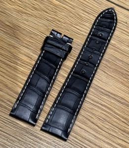 Genuine Original Longines Matt Black Leather Strap 20mm 18mm 20/18 L682120102 - Picture 1 of 7