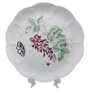 Lenox Butterfly Meadow Luncheon Plate Eastern Tailed Blue Bee Ladybug Scalloped - Picture 1 of 7