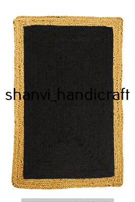 Braided Rug Handmade Jute Rectangle 5x8 Feet Rug Home Decor Carpet Area Rugs Mat - Image 1 of 2