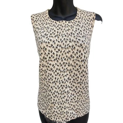 VTG 90s Cheetah Sleeveless Knit Sweater Wool Angora Blend Women’s L Ann Taylor - Image 1 of 4