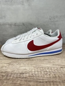 Nike Cortez Basic Leather Forrest Gump Size 12 Mens 2019 White Red Blue 819719-1 - Picture 1 of 16