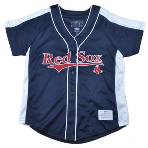 MLB Boston Red Sox Eleanor Junior Womens Ladies Jersey Button Up Baseball - Picture 1 of 1