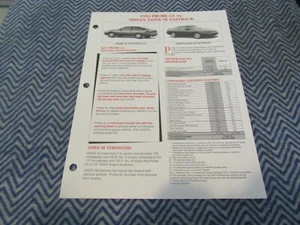 1992 Ford Probe Gl Vs Nissan 240SX Se Dealer Álbum Comparación Folleto Hoja - Imagen 1 de 3