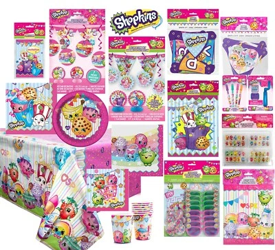 UNIQUE SHOPKINS PARTY Birthday Favor Plates Cups Napkins Tableware Decoration Banner