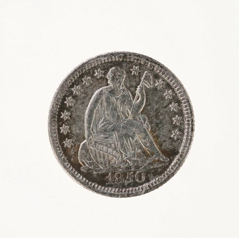 Raw 1850 Seated Liberty H10C Uncertified Ungraded US Silver Half Dime Coin Cover
