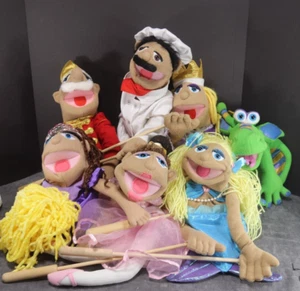 7 Melissa & Doug Hand Puppets: Chef, King, Princess, Dragon, Ballerina, Mermaid - Picture 1 of 4