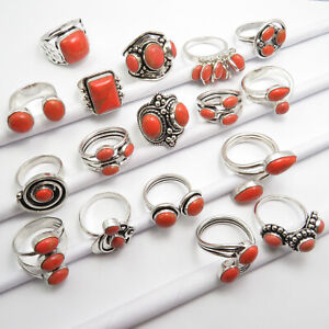 Mixed Styles Wholesale Silver Plated Handmade  Orange Copper Turquoise Jewelry