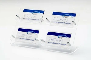 NEU 4-Fach Visitenkartenständer,Visitenkartenhalter,Aufsteller aus Acrylglas - Bild 1 von 6