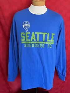 Blue Seattle Sounders FC MLS Soccer Long Sleeve Size Large Shirt Kit Jersey G-3