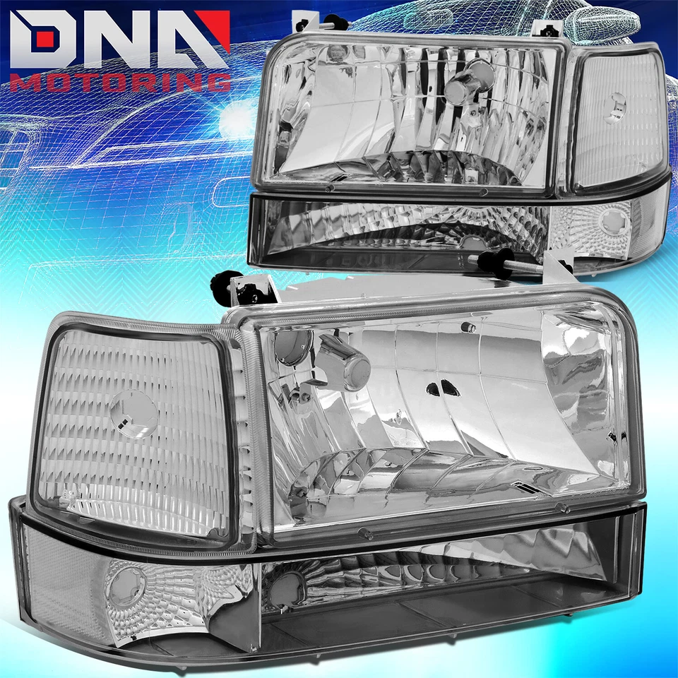 SE ADAPTA A FAROS CROMADOS BRONCO F-150/250/350 1992-1996 + ESQUINA CLARA + LÁMPARAS PARACHOQUES Foto 1 de 4