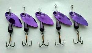 5 tamaño 7/16oz fishgrub CANDY PURPLE spinners en línea powder coat señuelos de trucha - Imagen 1 de 2