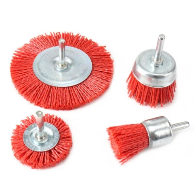4Pcs Abrasive Wire Nylon Brush Grinding Polishing Wheel Mix Set Derusting Tool - Image 1 of 4