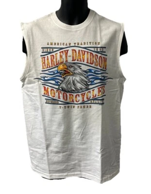 Harley Davidson Men's Superior Eagle Sleeveless Tank Top White 3002213-BRWH - Image 1 of 2