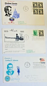 Lincoln & Johnson Presidential 1965 FDI Cover Lot of 3 - Picture 1 of 5