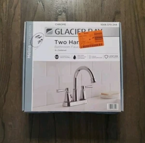 "Grifo de baño cromado Glacier Bay Melina 4"" juego central doble manija 1006570244" - Imagen 1 de 6
