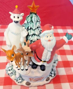 San Francisco Music Box RUDOLPH THE MOVIE Lights & Music Works SANTA & FRIENDS - Picture 1 of 6