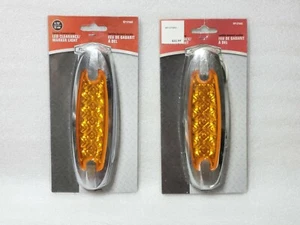 2 Pcs RoadPro RP1370AD Amber LED Clearance Marker Light Diamond Lens 4.75 x 1.25 - Picture 1 of 3