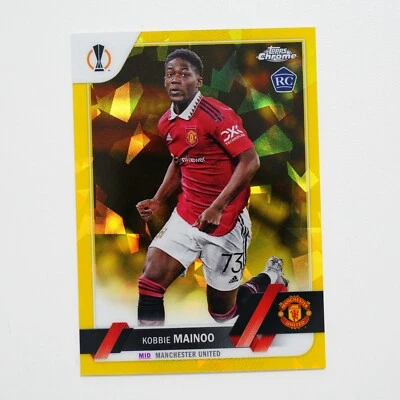 2022-23 Topps Chrome UEFA Yellow Icy Kobbie Mainoo /99 #118 Rookie RC - Image 1 of 2