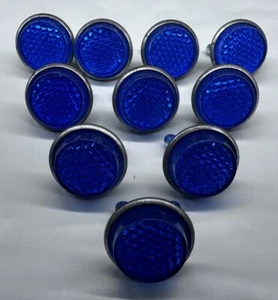 Lot of 10 ~ Goliath Industrial License Plate 1" Round Blue Reflectors - Foto 1 di 6