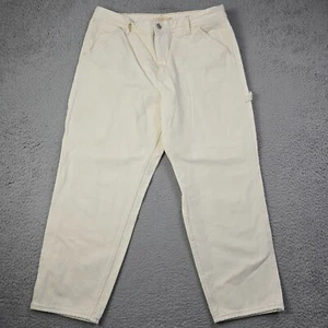 Premium Levi's Big E Boy Jean Womens 32 Denim White Painters Carpenter Baggy - Picture 1 of 16