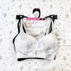 NWT Wonder Nation Girls Black & White Bralette Pack Of 2, Size Small (6/6X) - Picture 1 of 7