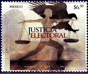 2580 MEXICO 2008 ELECTORAL JUSTICE, EAGLE, BIRDS, MNH - Picture 1 of 2