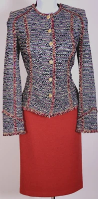 ST.JOHN женщин оранжевый розовый черный желтый белый отделки куртка с Ярлыками юбка размер 2-4 - Изображение 1 из 4