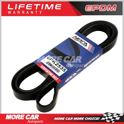 Serpentine Belt 6PK2535 AC Fit 02-19 Ford F350 450 550 E350 450 Super Duty 6.8L - Image 1 of 4
