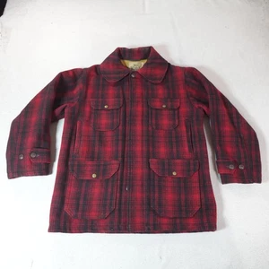 Giacca vintage Woolrich uomo grande rossa a quadri Mackinaw Cruiser made USA anni 60 60 - Foto 1 di 13