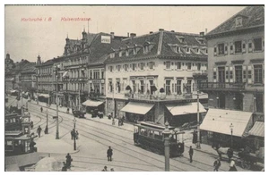 V8289/ Karlsruhe Kaiserstr. Straßenbahn AK 1910 - Picture 1 of 2