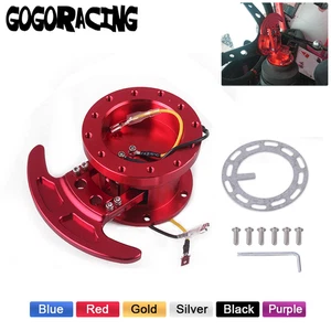 Steering Wheel Hub Adapter Quick Release Flip Up Tilt Body Snap Off Boss Kit Red - Picture 1 of 7
