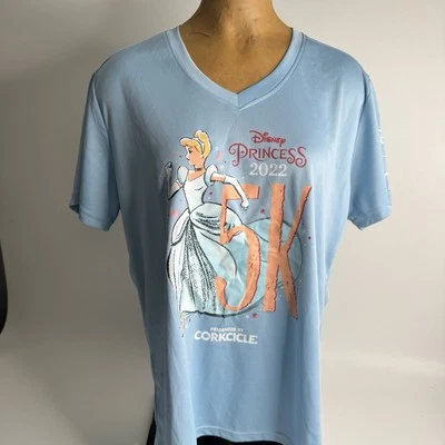 RunDisney Princess 5k 2022 Cinderella V-Neck Performance Shirt Women’s Size XL - Image 1 of 4