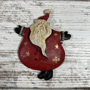 Fat Santa with Stars & Snowflakes Decorative Christmas Magnet - Picture 1 of 7