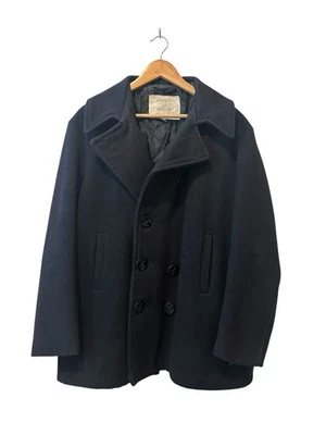 Abrigo Guisante De Colección Marina de los Estados Unidos Para Hombre Lana Talla 44 Negro Emitido por el Ejército de los Estados Unidos Foto 1 de 4