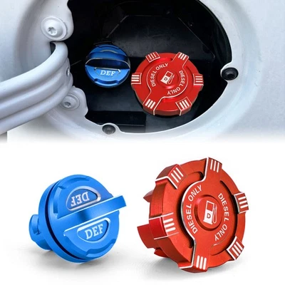 Tapa de combustible diésel roja + tapa DEF azul para Ram 1500 2500 3500 2019-2024 6,7 L Foto 1 de 4