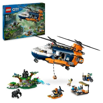 LEGO City Jungle Explorer Helicopter at Base Camp, Vehicle Building Toy Adventur - Image 1 of 4