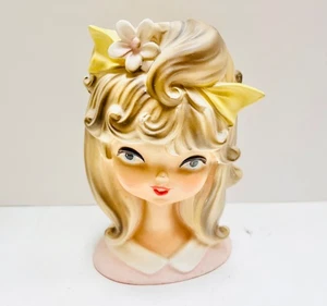Vintage Head Vase Parma Teen Girl A222 Made In Japan Pink 5.5" - Picture 1 of 10