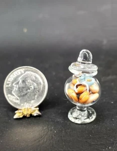Tarro de boticario de vidrio soplado a mano caramelo caprichoso 1:12 galletas en miniatura para casa de muñecas - Imagen 1 de 5