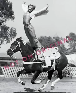 8x10 Vintage Photo High Def Reprint of Woman Trick Rider on Horse Stunt Riding - Picture 1 of 1