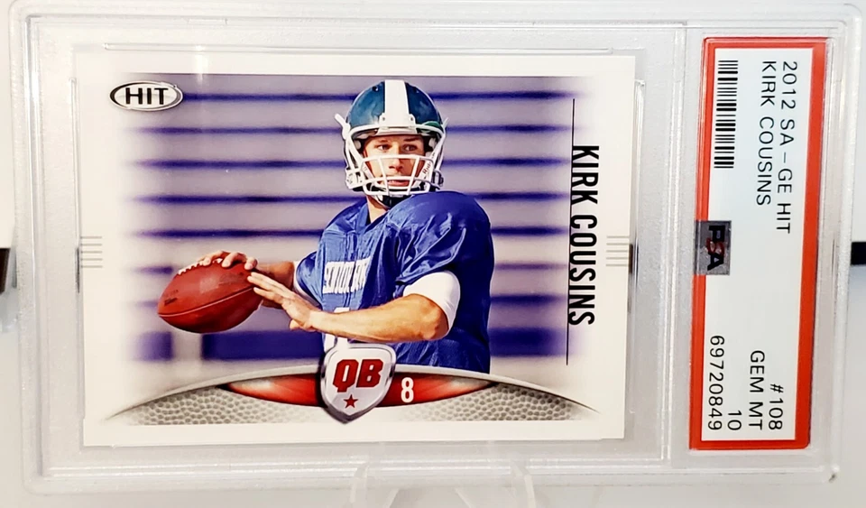 2012 SA-GE Hit Kirk Cousins #108 PSA 10 GEM MINT RC ROOKIE - Image 1 of 2
