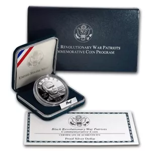 1998-S Black Patriots $1 Silver Dollar Commemorative Proof (w/Box & COA) - Picture 1 of 3